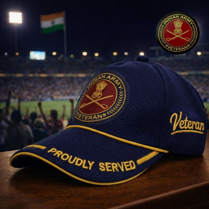 Indian Army Proudly Veteran Baseball Cap (Blue Color) -Premium Quality