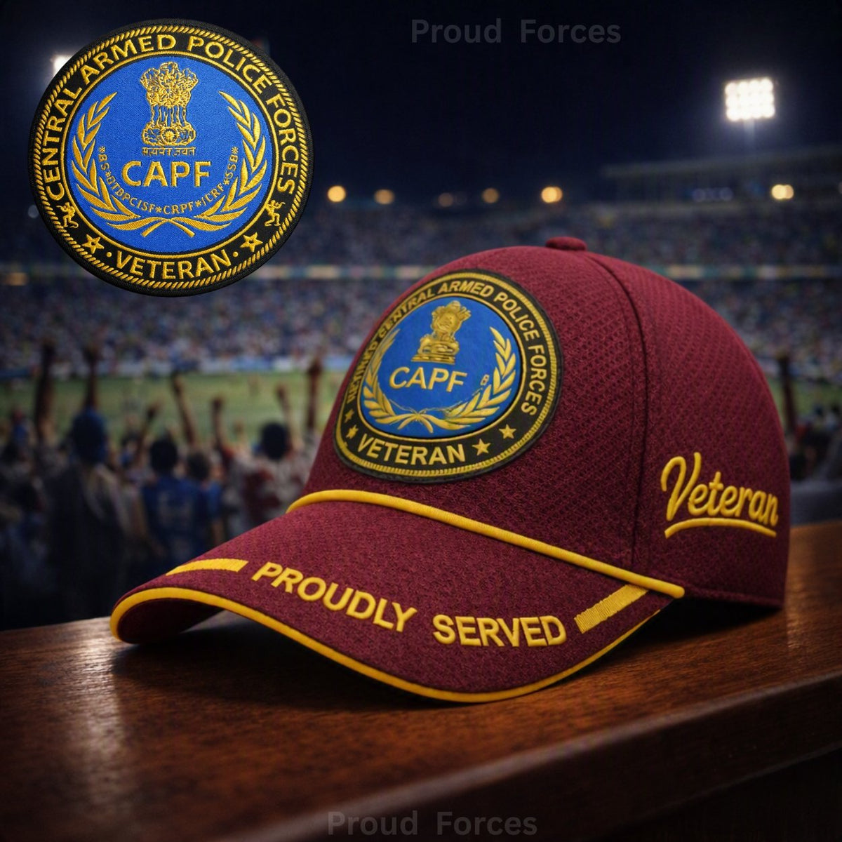 CAPF Proudly Baseball Cap for Veterans(Maroon Color)- Premium Quality