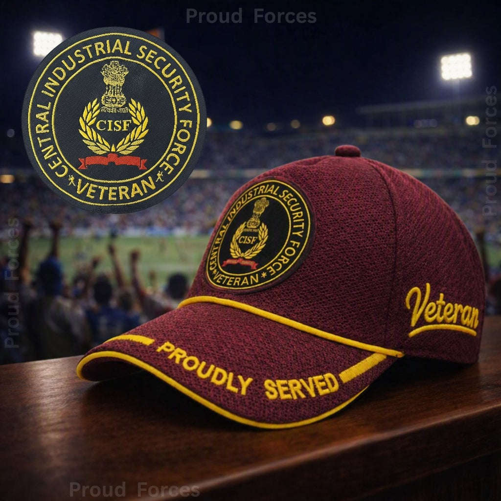 CISF Proudly Baseball Cap for Veterans(Maroon Color)- Premium Quality