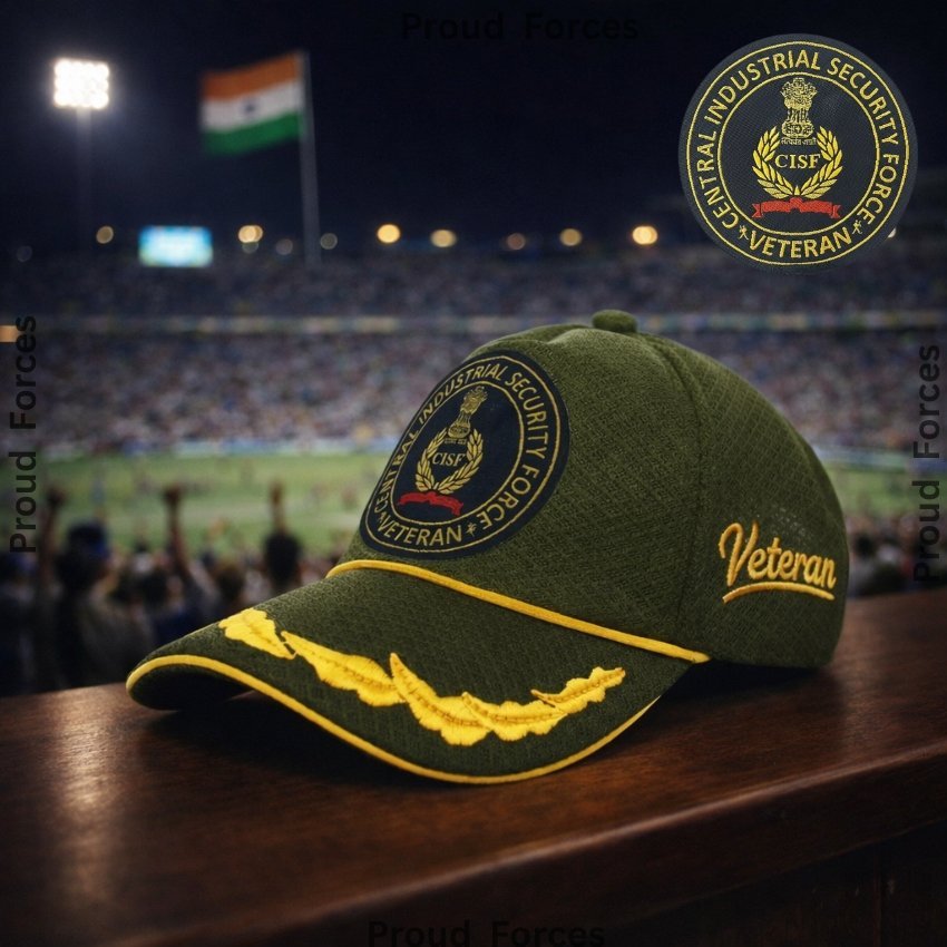 CISF Officers’ Veteran Baseball Cap (Olive Green Color) - Premium Quality