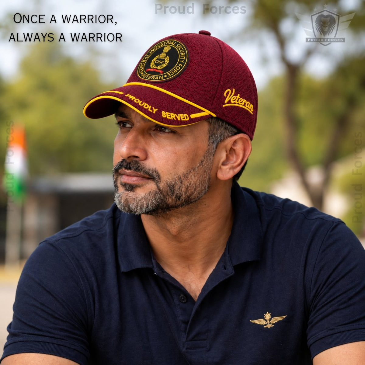 CISF Proudly Baseball Cap for Veterans(Maroon Color)- Premium Quality