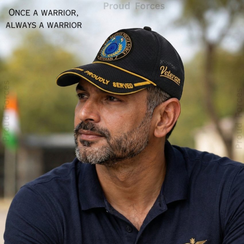 CRPF Proudly (Black Color) Baseball Cap for Veterans -Premium Quality