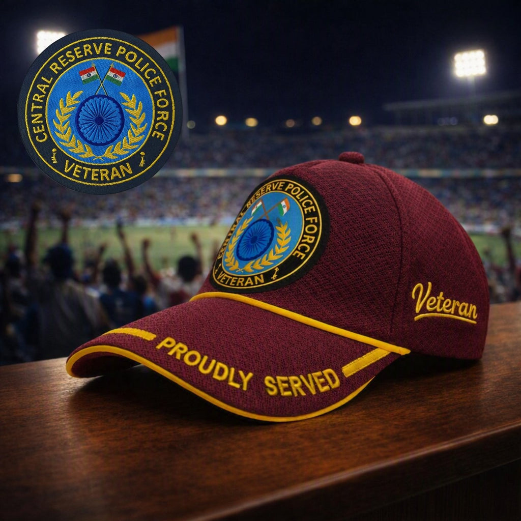 CRPF Proudly Baseball Cap for Veterans(Maroon Color)- Premium Quality