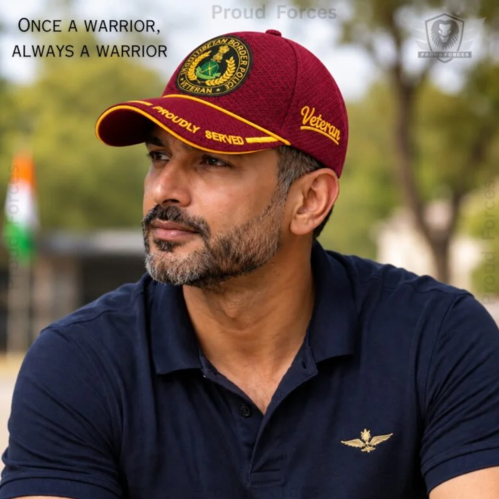ITBP Veteran Maroon Cap & Brown Leather Wallet Combo – Premium Classic Edition