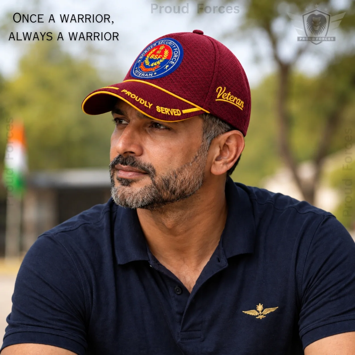 BSF Veteran Maroon Cap & Brown Leather Wallet Combo – Premium Classic Edition