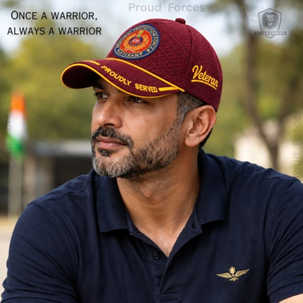 RPF Veteran Maroon Cap & Brown Leather Wallet Combo – Premium Classic Edition