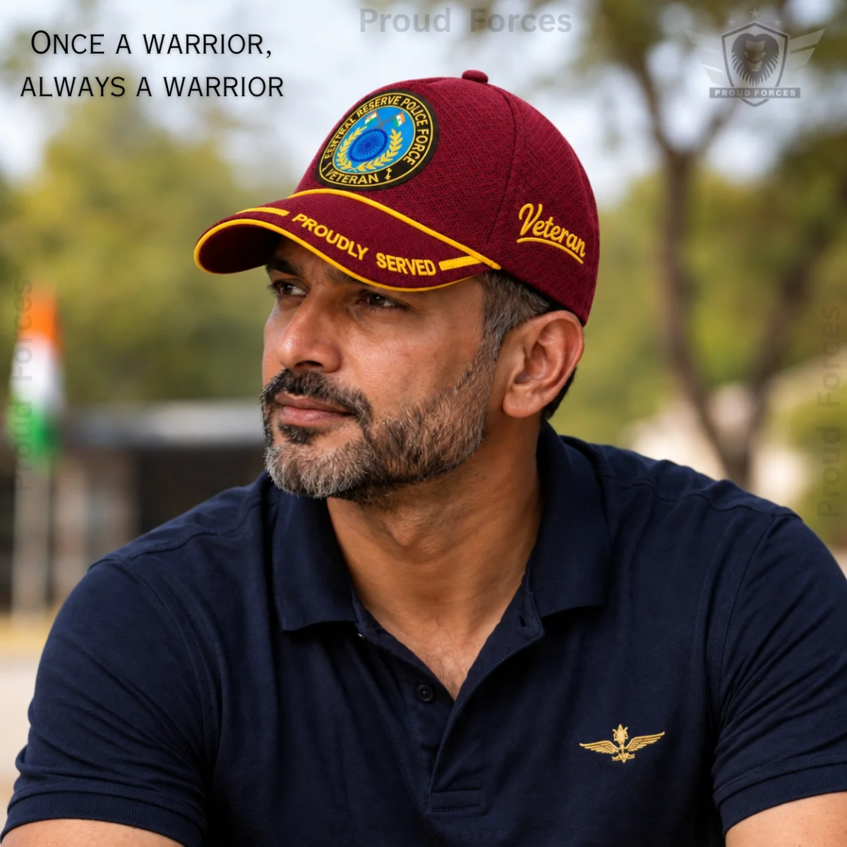 CRPF Veteran Maroon Cap & Brown Leather Wallet Combo – Premium Classic Edition