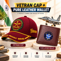 Assam Rifles Veteran Maroon Cap & Brown Leather Wallet Combo – Premium Classic Edition
