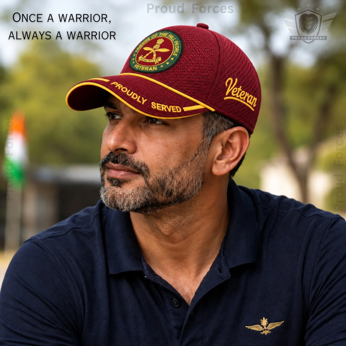 Assam Rifles Veteran Maroon Cap & Brown Leather Wallet Combo – Premium Classic Edition