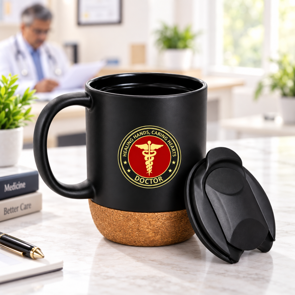 Doctor Matte Finish Coffee Mug with Cork Base