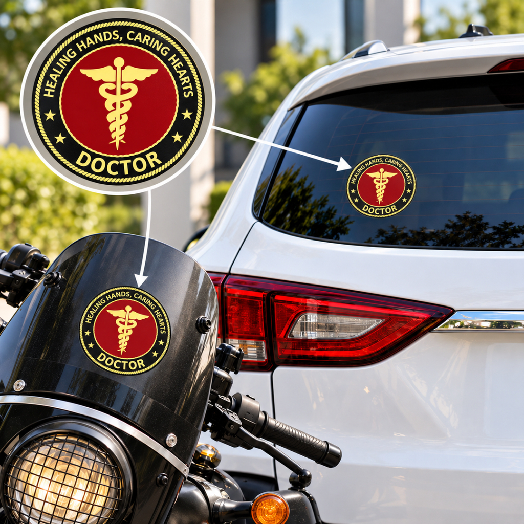 Premium Quality Doctor Veteran Car & Bike Stickers