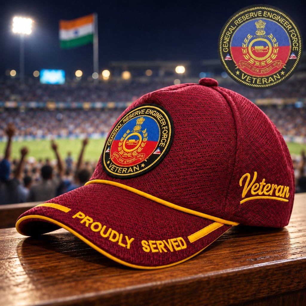 GREF Proudly Baseball Cap for Veterans(Maroon Color)- Premium Quality