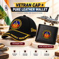 GREF Veteran Black Cap & Black Leather Wallet Combo – Premium Classic Edition