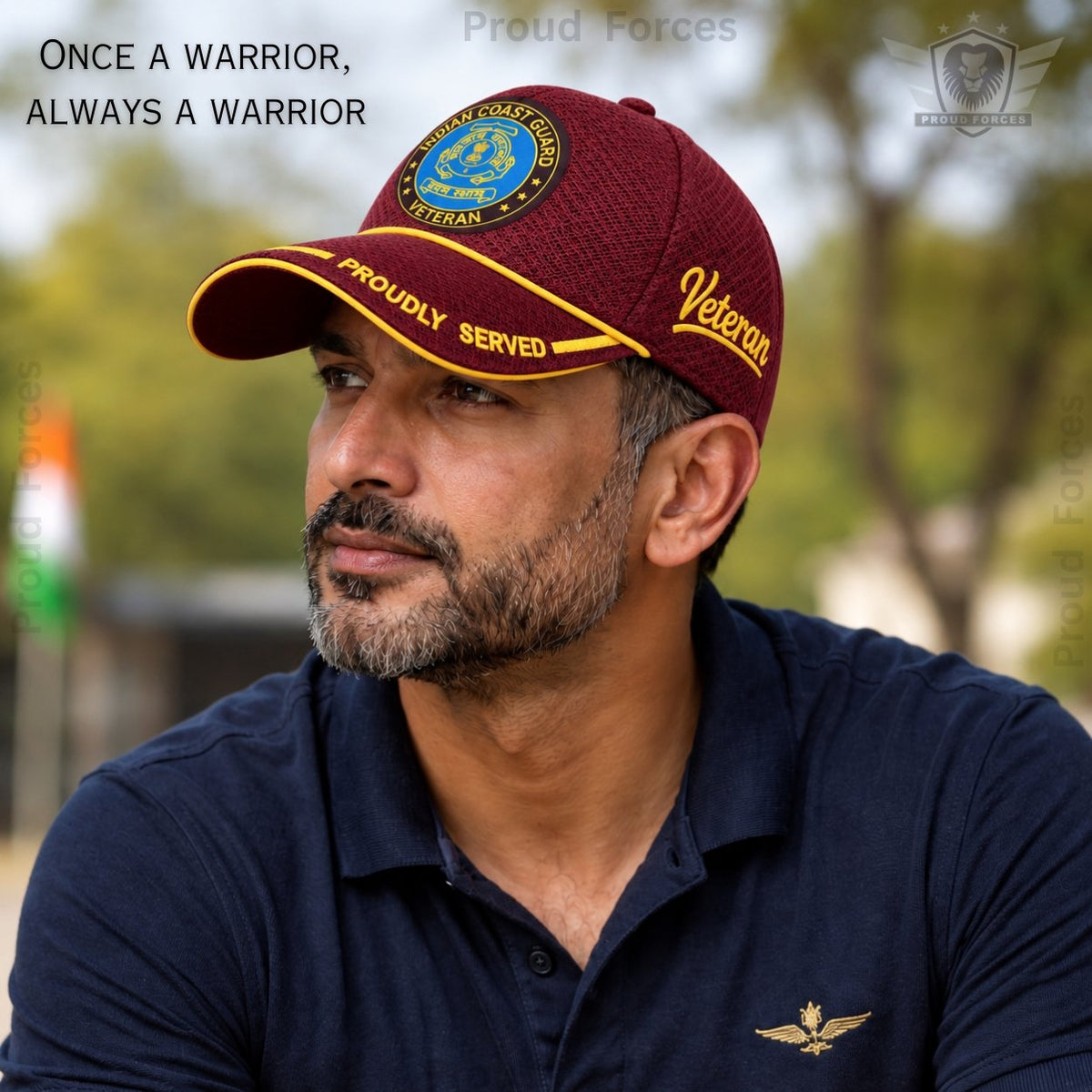 Indian Coast Guard Proudly Baseball Cap for Veterans(Maroon Color)- Premium Quality