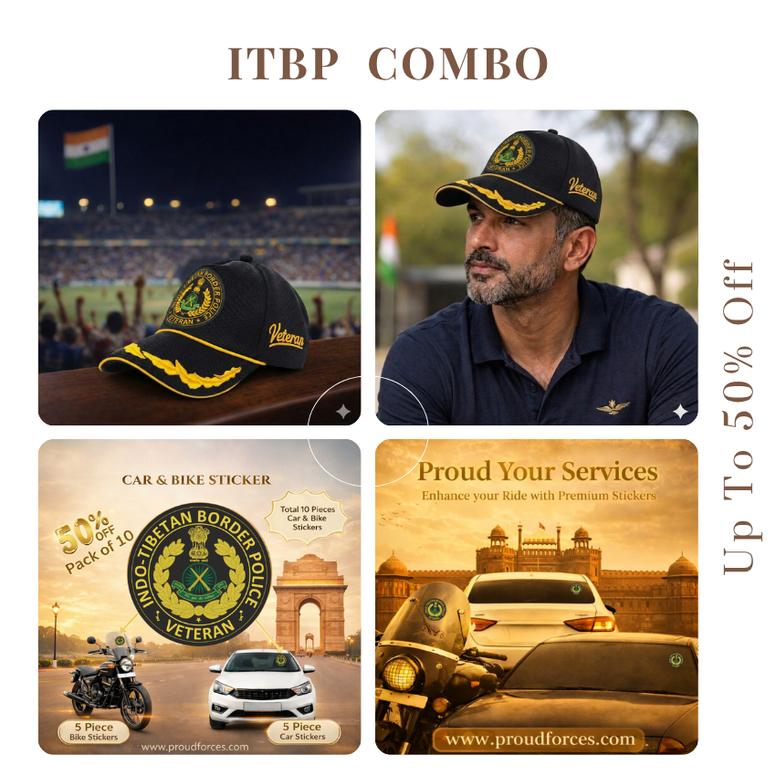 ITBP Officer Veteran Cap & Sticker Combo