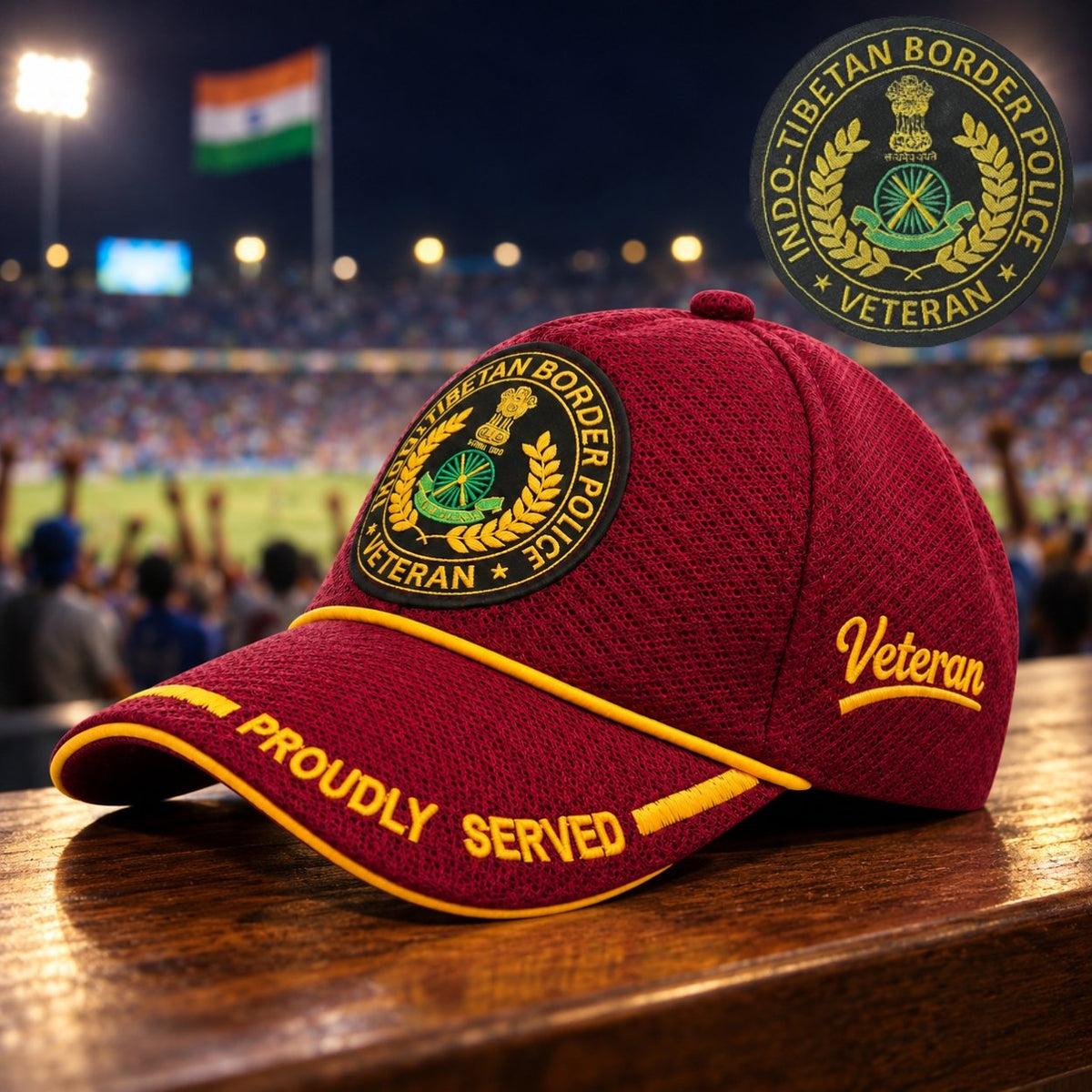 ITBP Proudly Baseball Cap for Veterans(Maroon Color)- Premium Quality