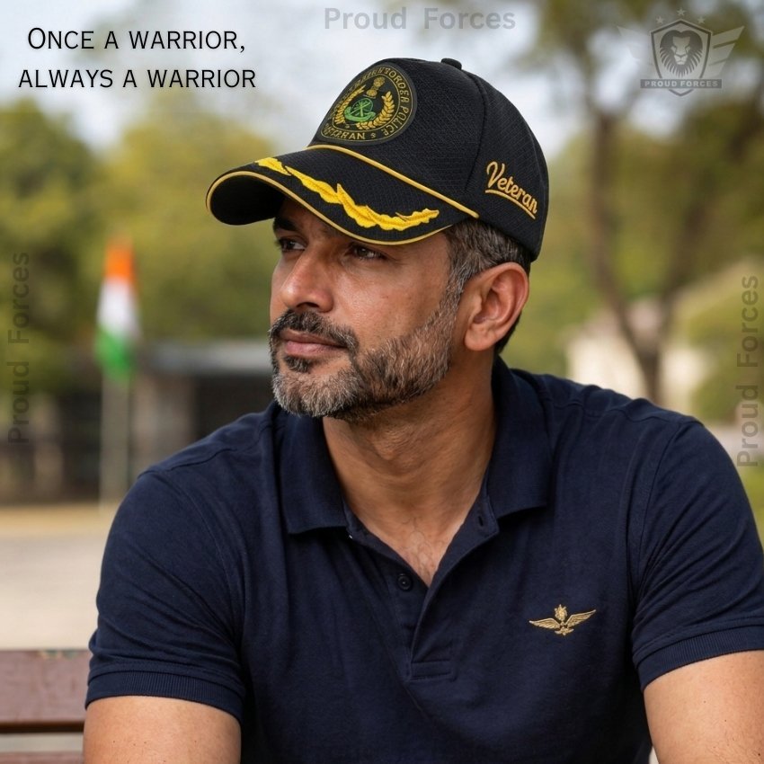 ITBP Officers’ Veteran Baseball Cap (Black Color) - Premium Quality