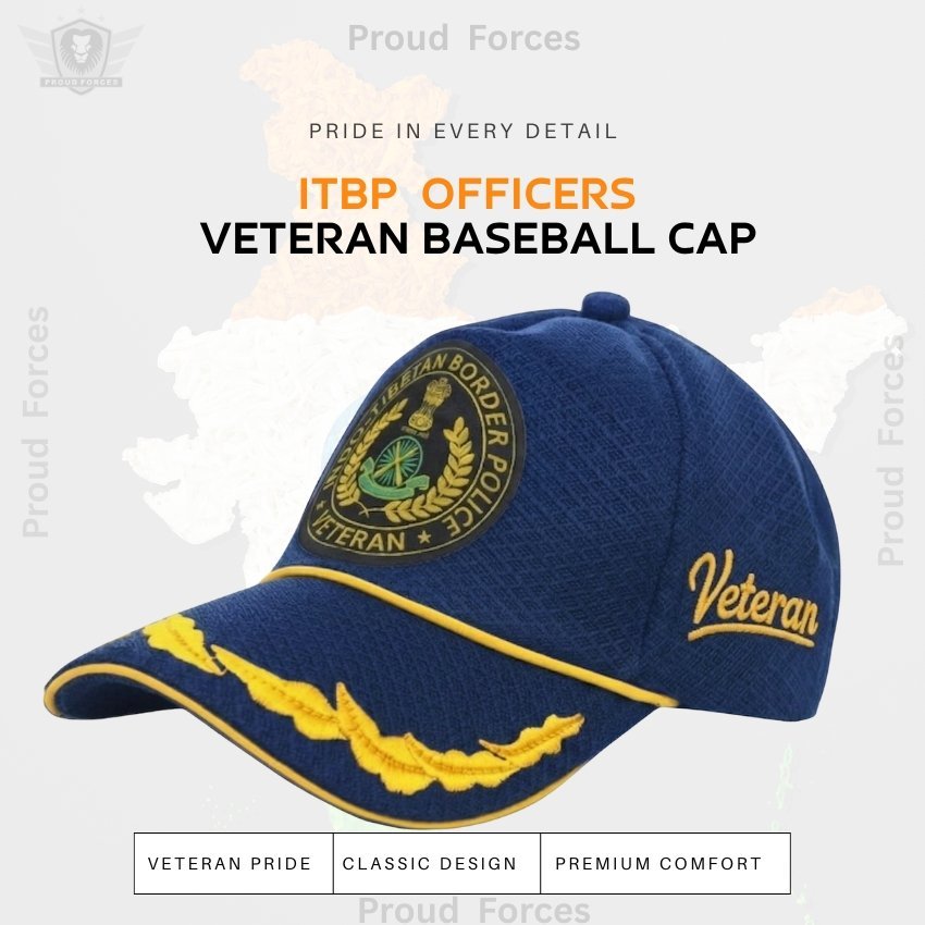 ITBP Officers’ Veteran Baseball Cap (Blue Color) -Premium Quality