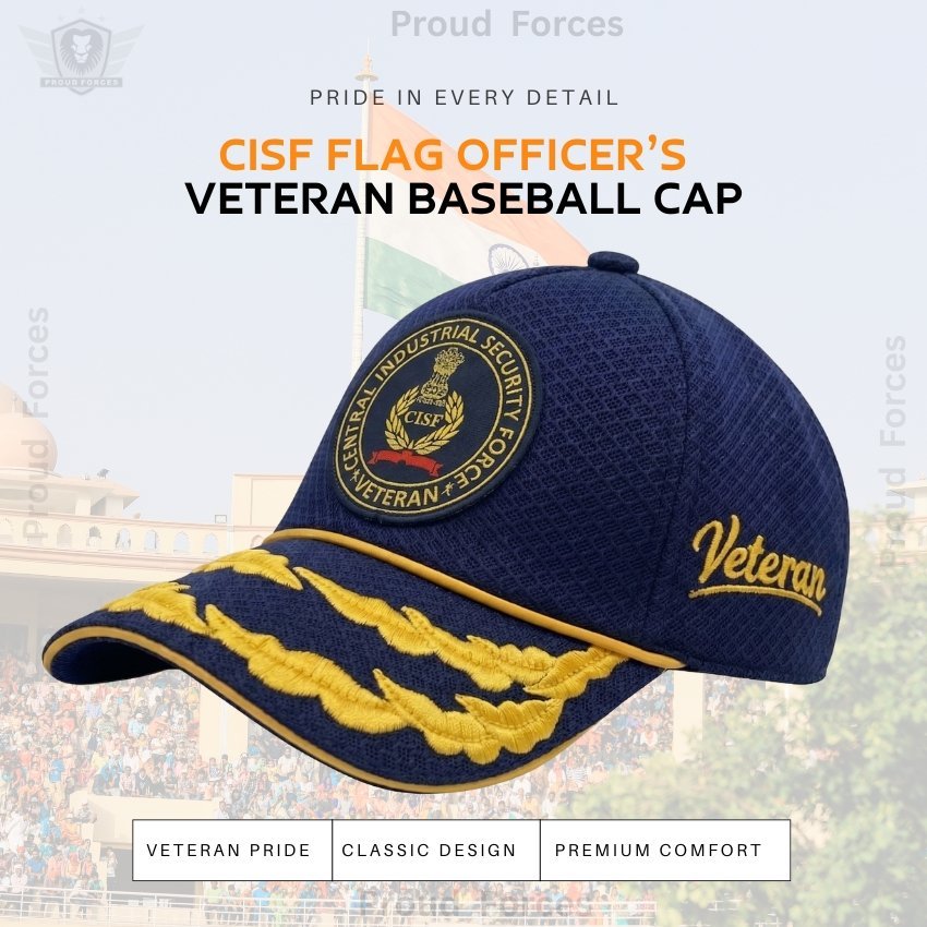 CISF Flag Officers’ Veteran Baseball Cap (Blue Color) - Premium Quality