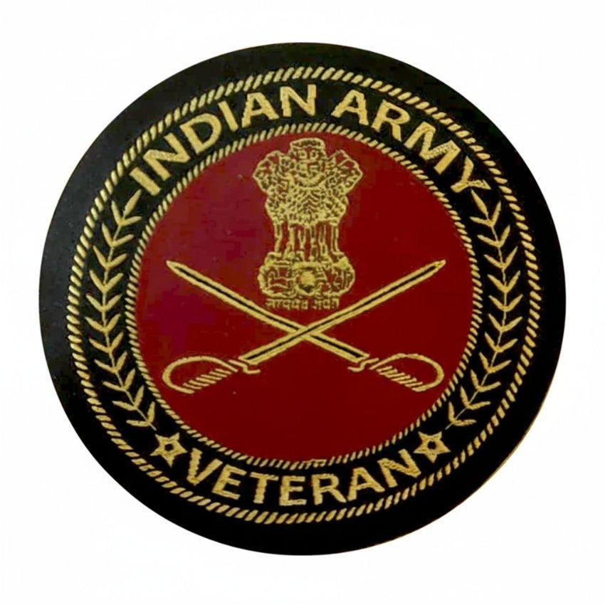 Premium Quality Indian Army Veteran Iron-On Woven & Embroidered Patches for Apparel
