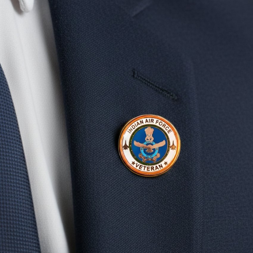Premium Quality Indian Air Force Veteran Blazer Lapel Pin