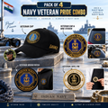 Indian Navy Veteran Pure Cotton Cap, Stickers, Patch & Pin Combo Pack