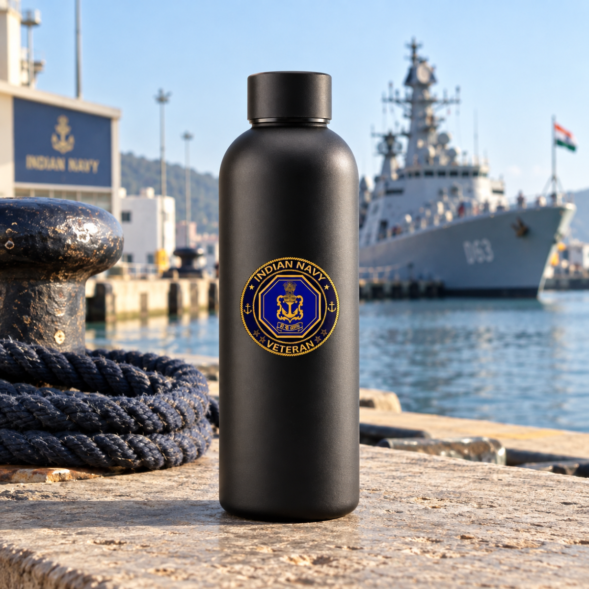 Indian Navy Veteran Insulated Water Bottle