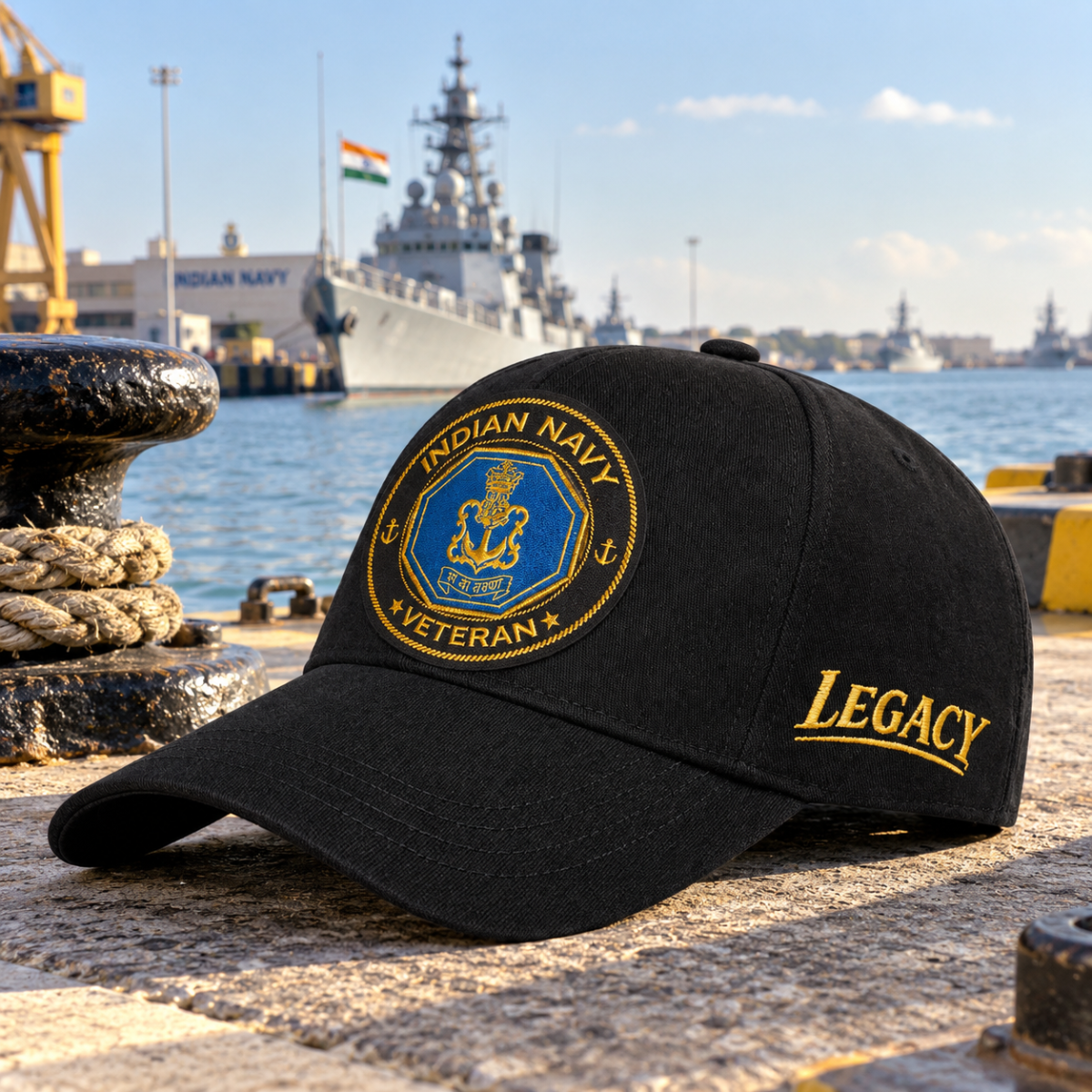 Indian Navy Veteran Pure Cotton Cap