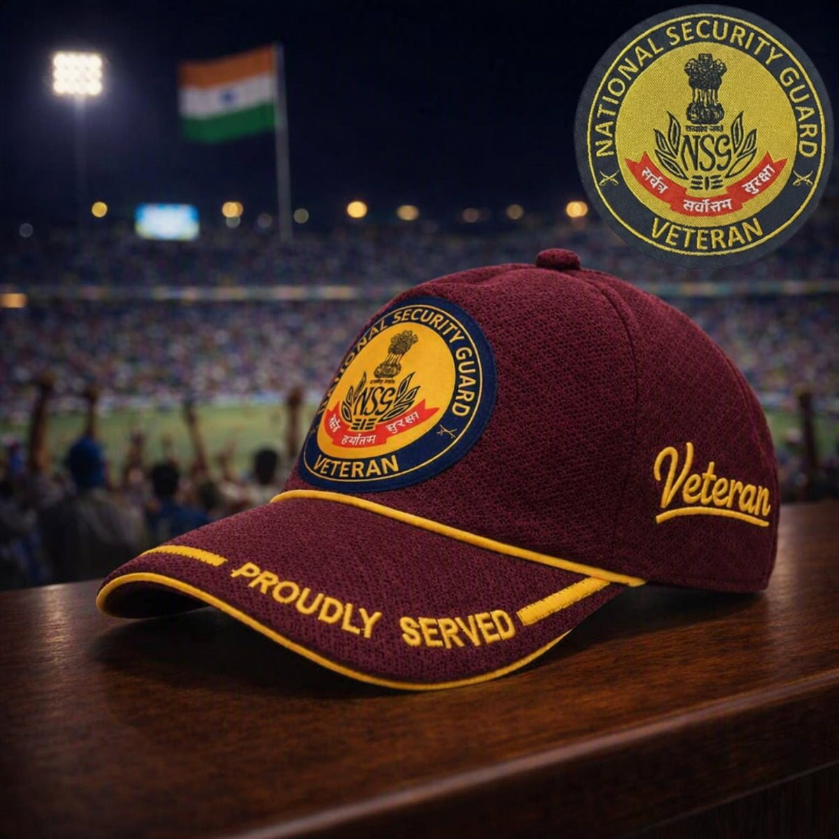 NSG Proudly Baseball Cap for Veterans(Maroon Color)- Premium Quality