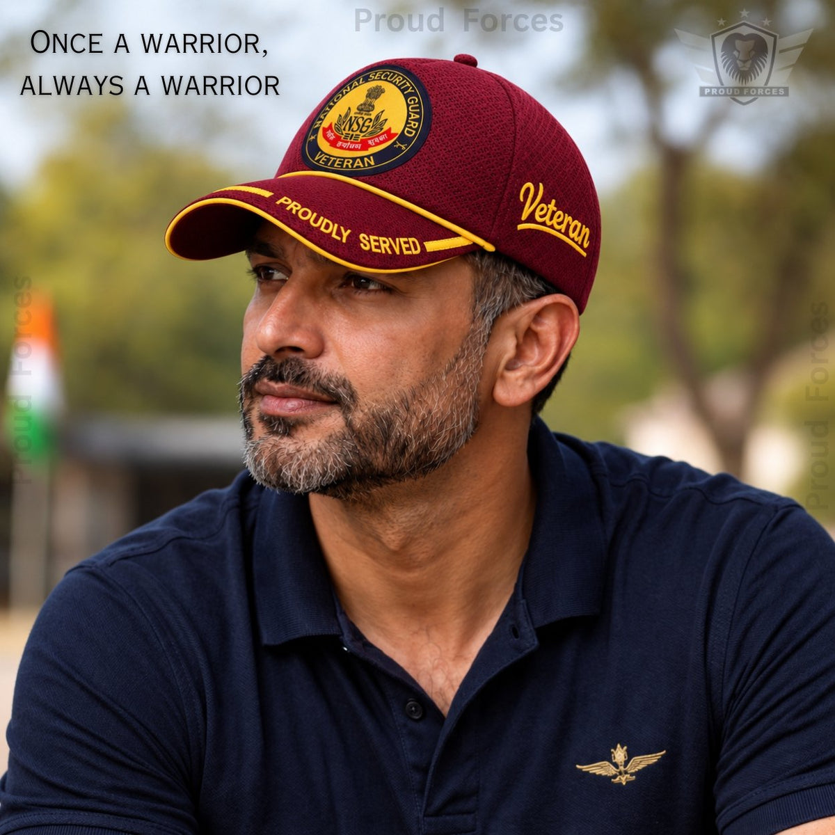 NSG Proudly Baseball Cap for Veterans(Maroon Color)- Premium Quality
