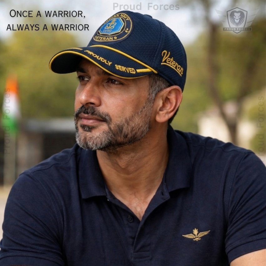 Indian Navy Proudly Baseball Cap for Veterans(Blue Color) -Premium Quality