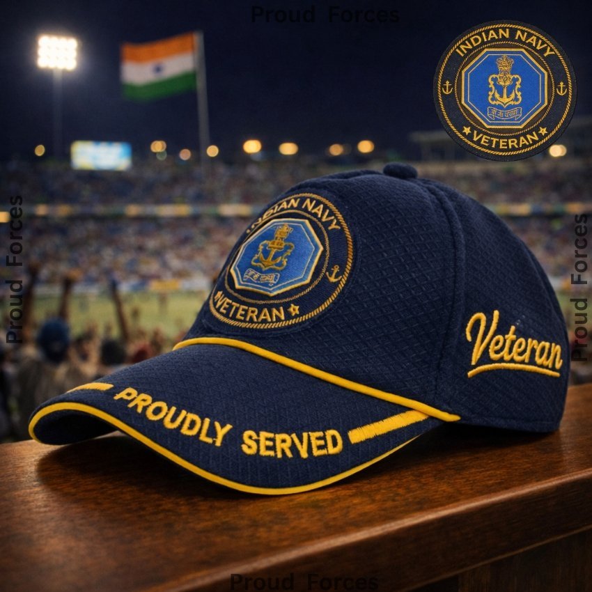 Indian Navy Proudly Baseball Cap for Veterans(Blue Color) -Premium Quality