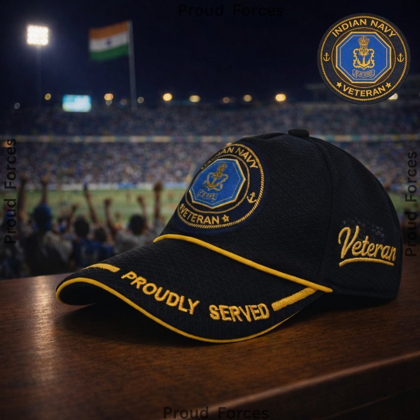 Indian Navy Proudly Baseball Cap for Veterans(Black Color)- Premium Quality