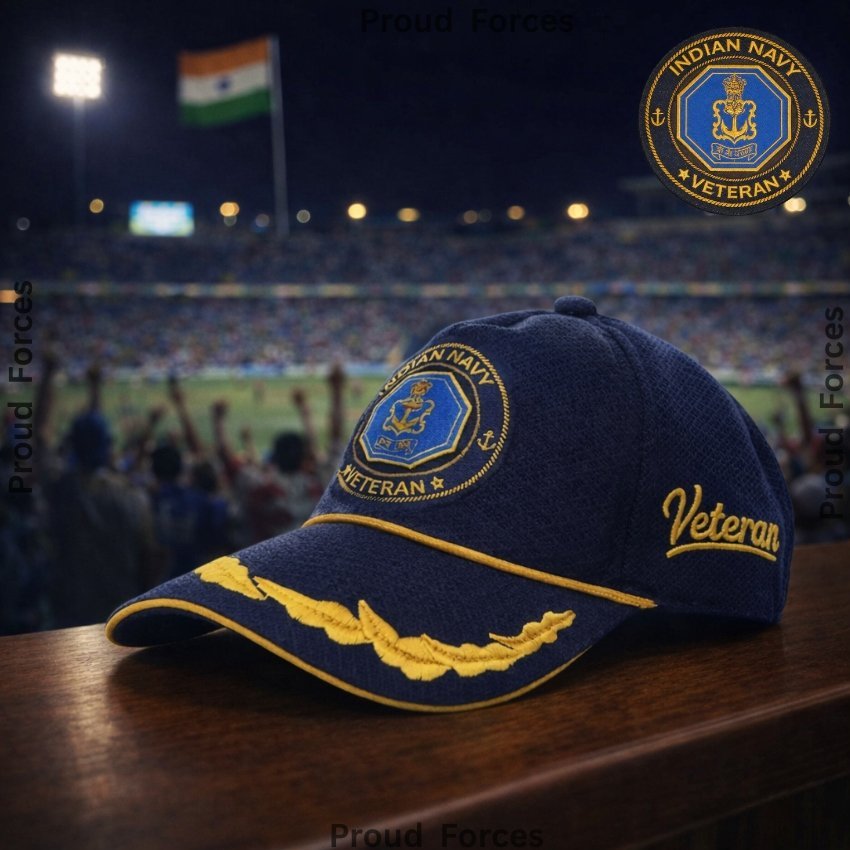 Indian Navy Officer (Blue color) Baseball Cap for Veterans- Premium Quality