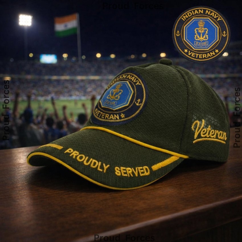 Navy Proudly Veteran Baseball Cap (Olive Green Color) - Premium Quality
