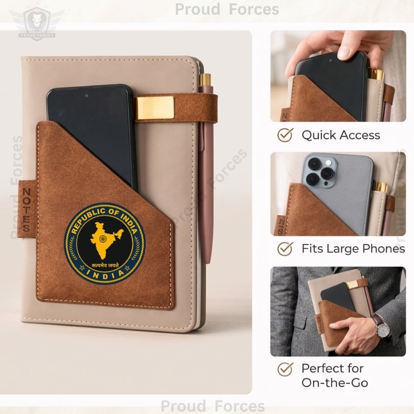Republic of India Office Notebook with Phone & Pen Holder