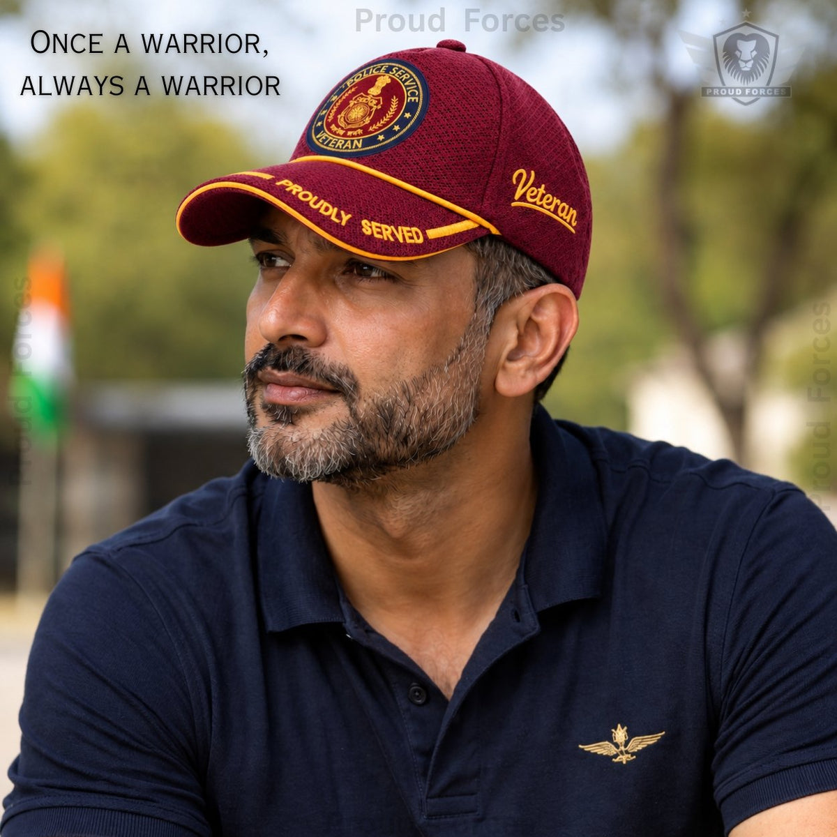 Police Service Proudly Baseball Cap for Veterans(Maroon Color)- Premium Quality