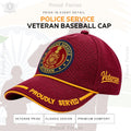 Police Service Proudly Baseball Cap for Veterans(Maroon Color)- Premium Quality