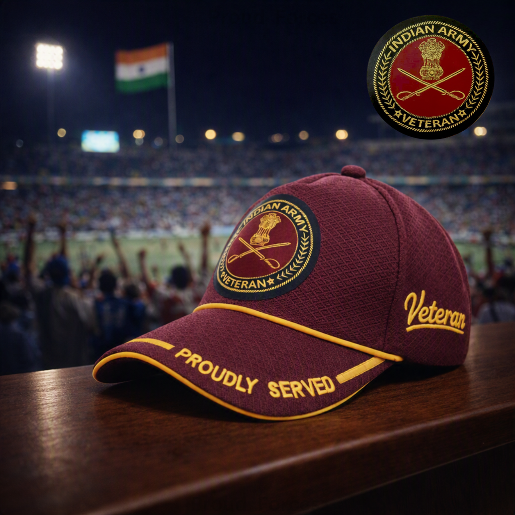 Indian Army Proudly Baseball Cap for Veterans(Maroon Color)- Premium Quality