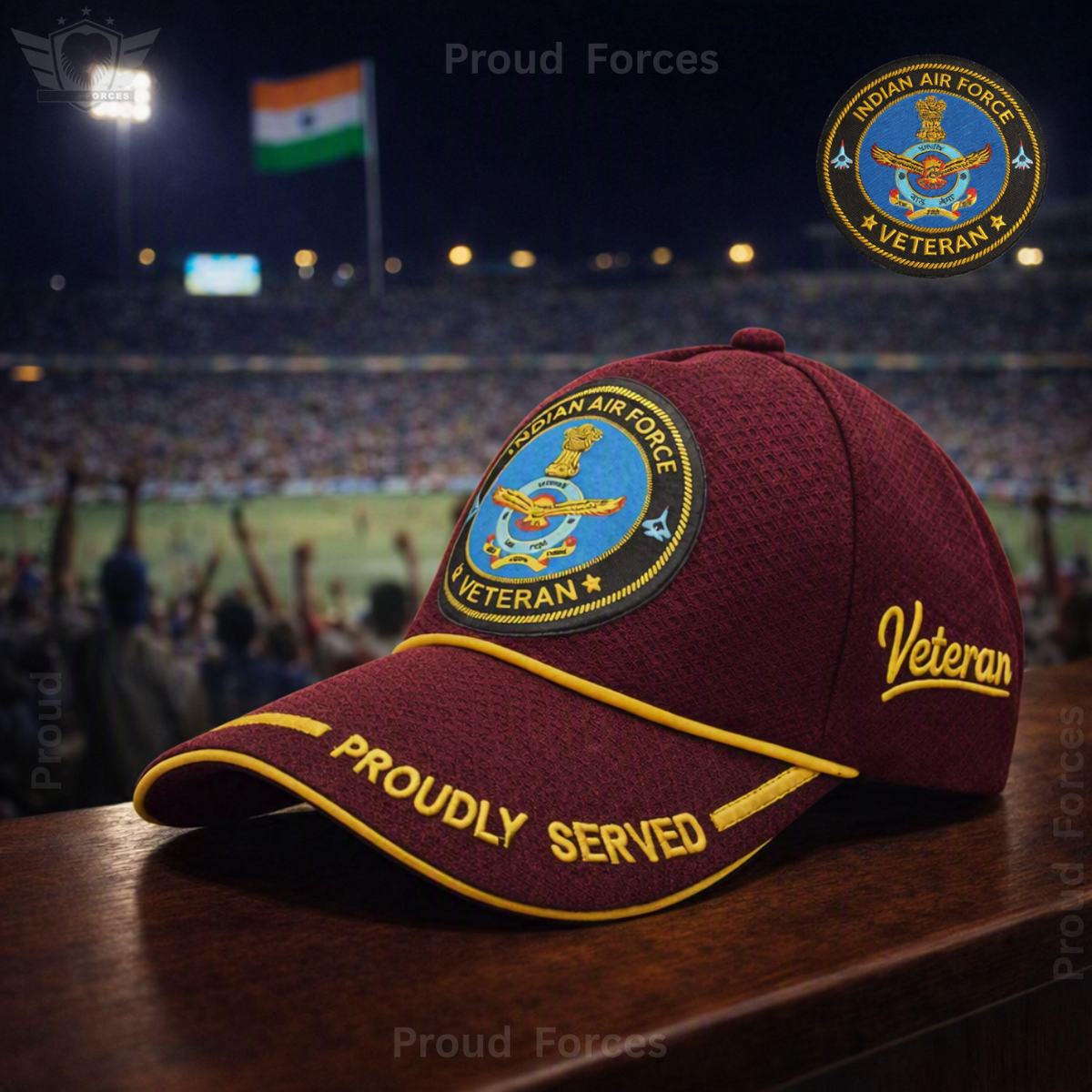 Indian Air Force Proudly Baseball Cap for Veterans(Maroon Color)- Premium Quality