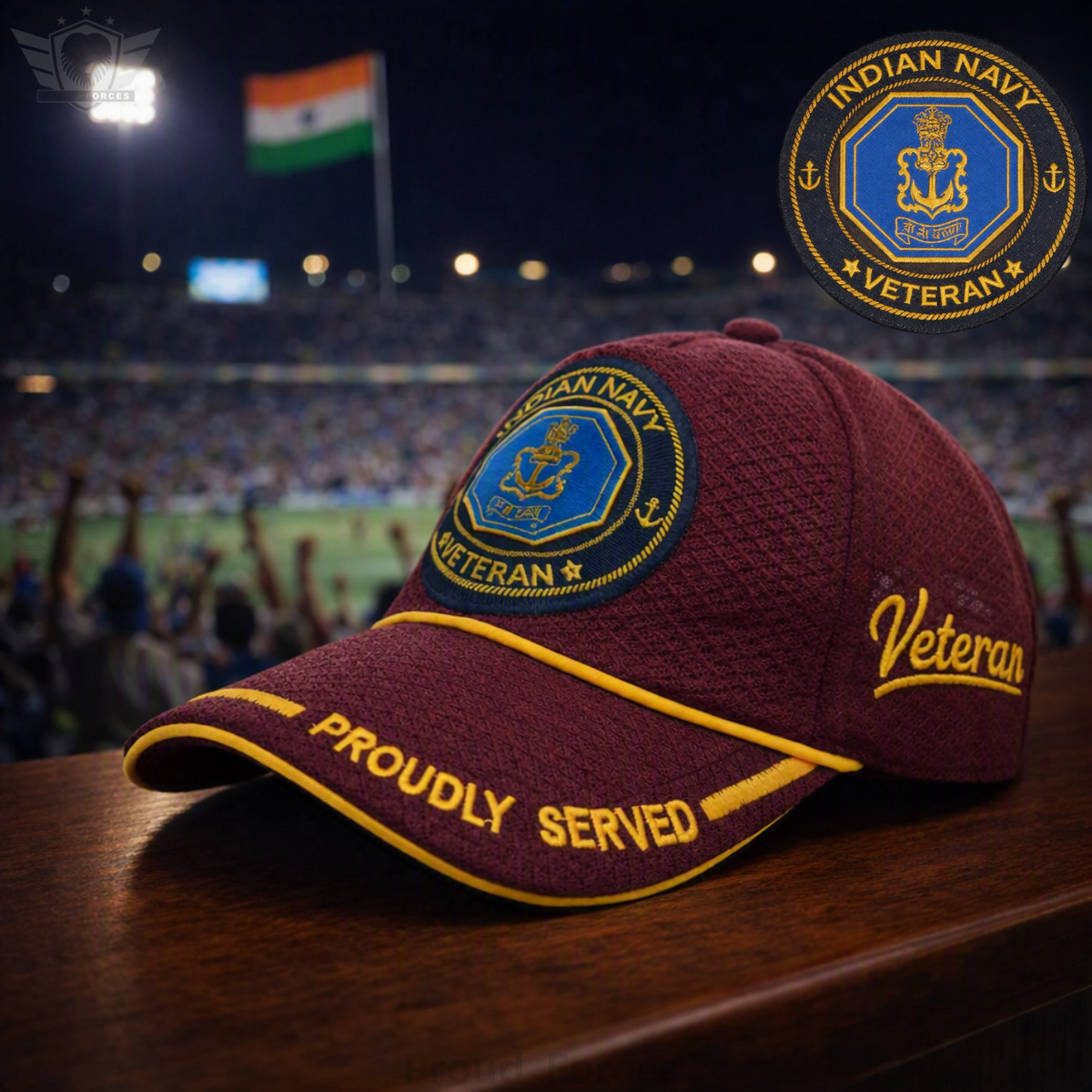 Indian Navy Proudly Baseball Cap for Veterans(Maroon Color)- Premium Quality