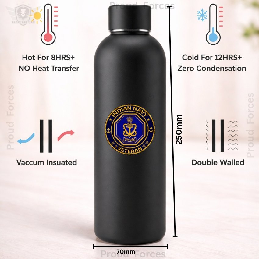 Indian Navy Veteran Insulated Water Bottle