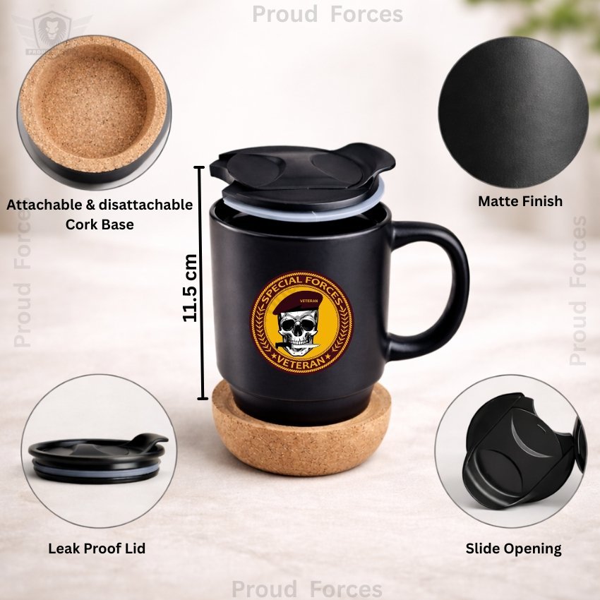 Special Forces Veteran Matte Finish Coffee Mug with Cork Base