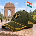 Republic of India Proudly Veteran Baseball Cap (Olive Green Color) – Premium Quality