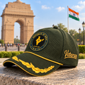 Republic of India Officer Veteran Baseball Cap (Olive Green Color) – Premium Quality