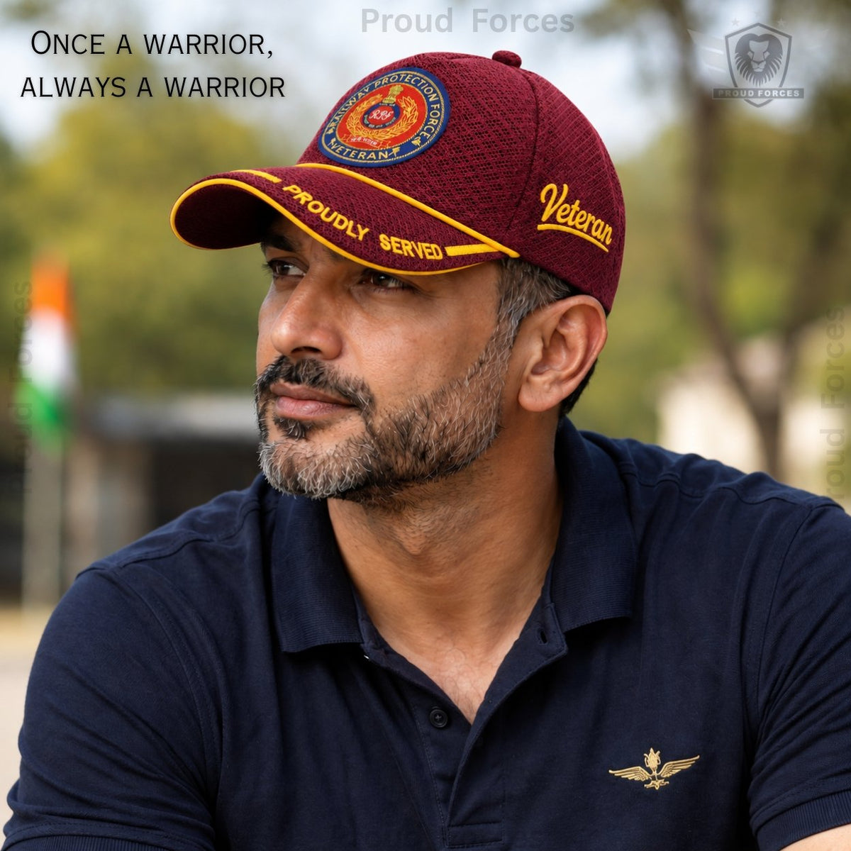 RPF Proudly Baseball Cap for Veterans(Maroon Color)- Premium Quality