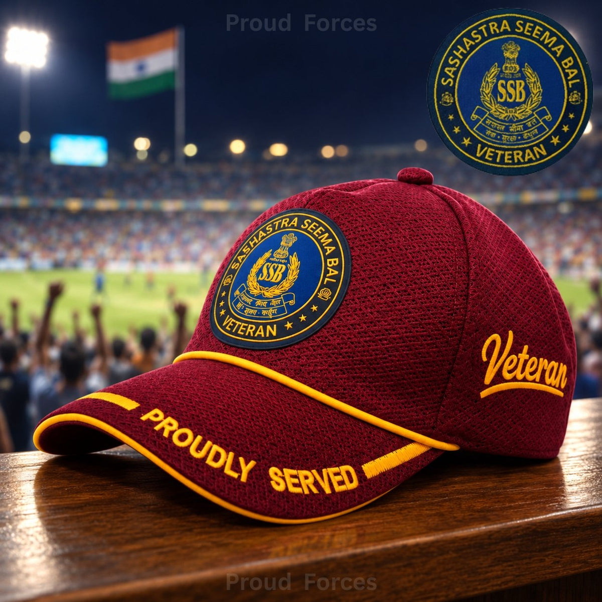 SSB Proudly Baseball Cap for Veterans(Maroon Color)- Premium Quality