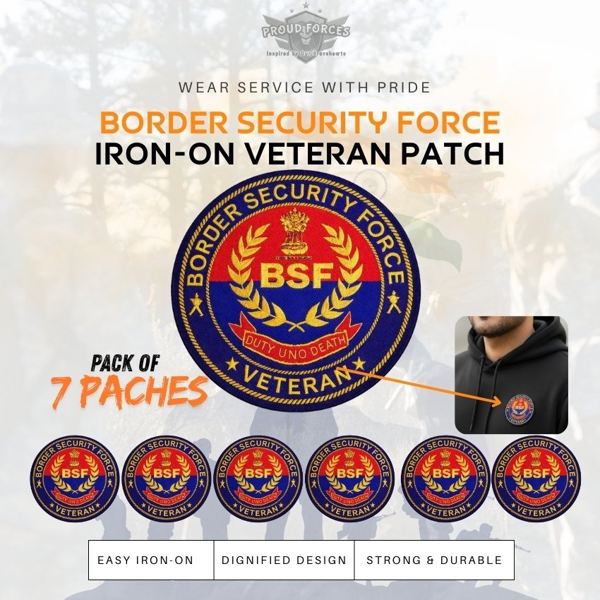 Premium Quality BSF Veteran Iron-On Woven & Embroidered Patches for Apparel