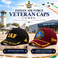 Indian Air Force Veteran Caps Combo – Pure Cotton & Proudly Served Baseball Caps