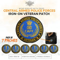 Premium Quality CAPF Veteran Iron-On Woven & Embroidered Patches for Apparel